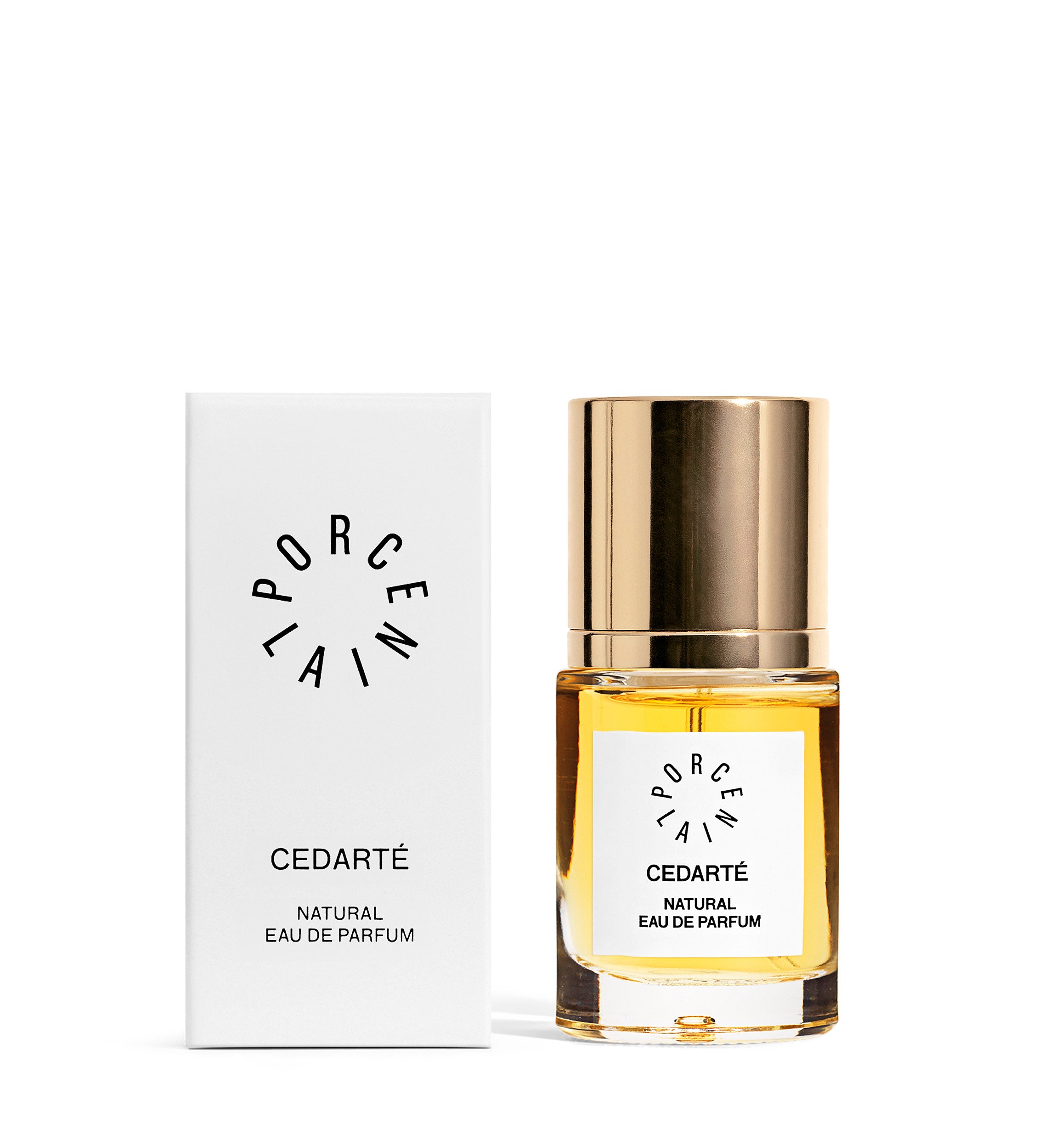 Porcelain Perfumery Cedarté 15 ML Parfume Glass with Golden Lid