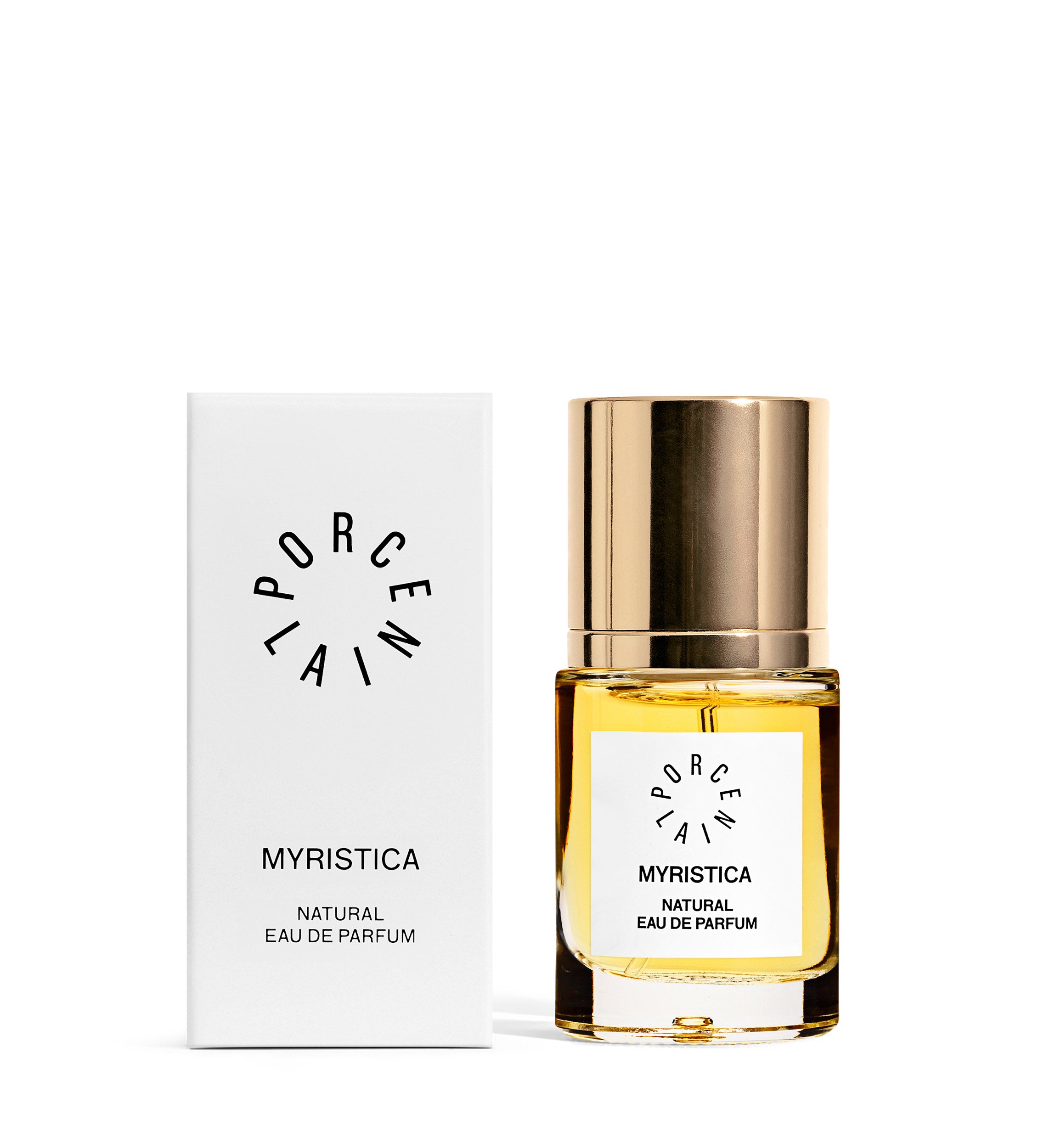 Porcelain Perfumery Myristica 15 ML Parfume Glass with Golden Lid